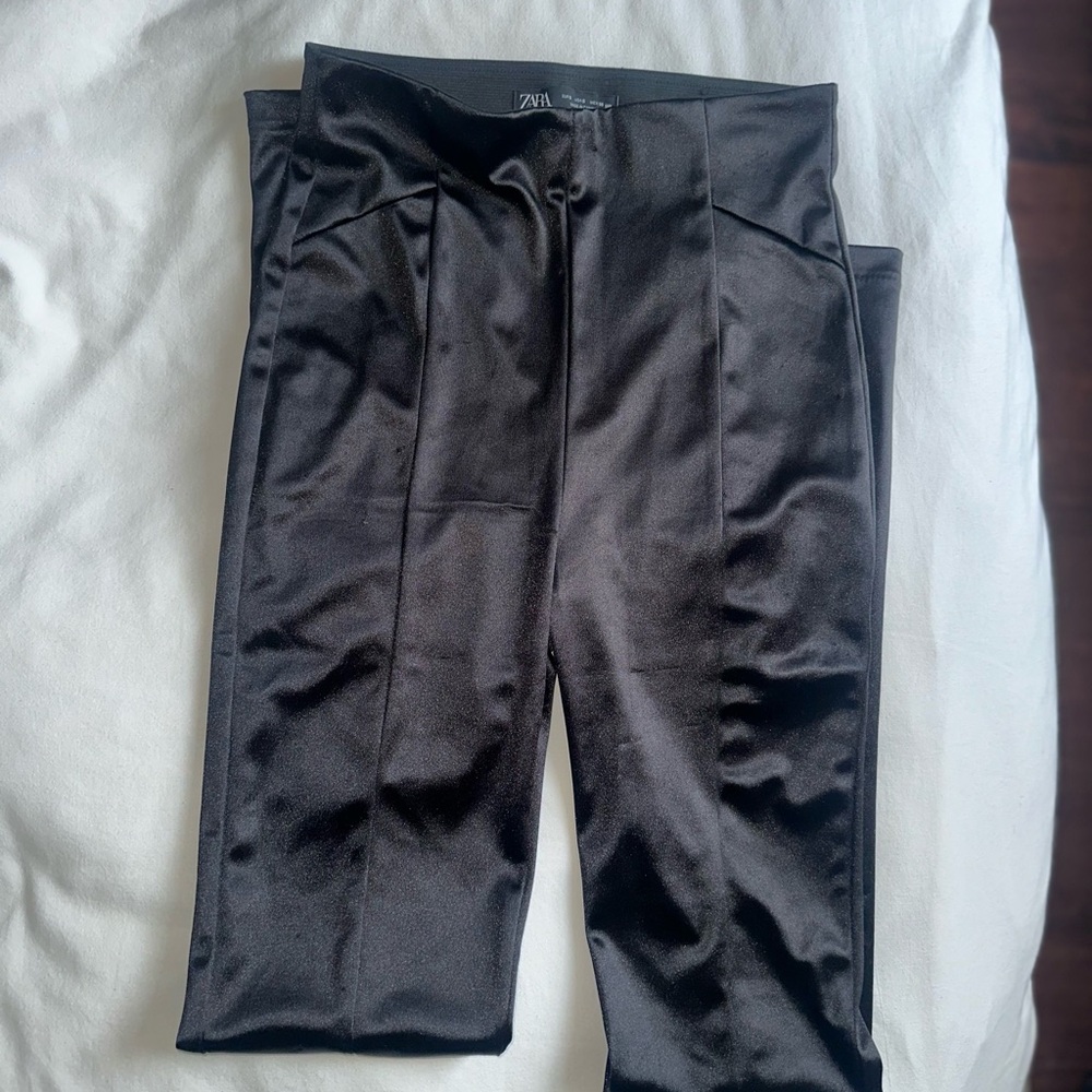 Zara Shiny Black Trousers
